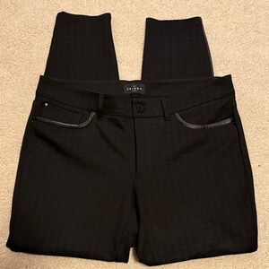 White House Black Market The Skinny Ankle Black Herringbone Pants